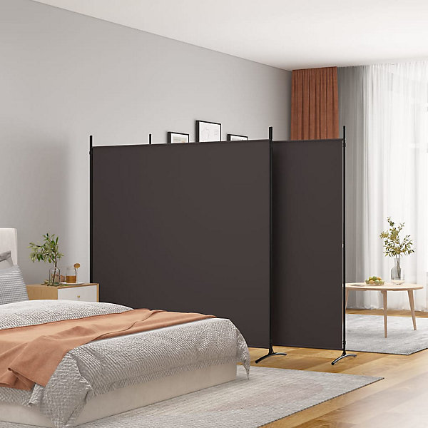 Cloison de séparation 3 panneaux Marron 525x180 cm Tissu vidaXL