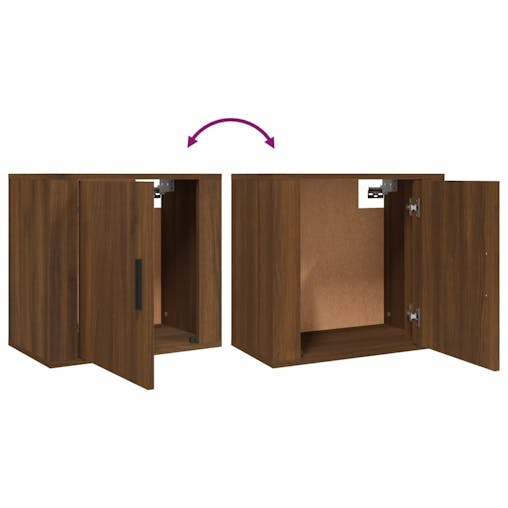 NNEVL Wall-mounted Bedside Cabinets 2 pcs Brown Oak 50x30x47 cm