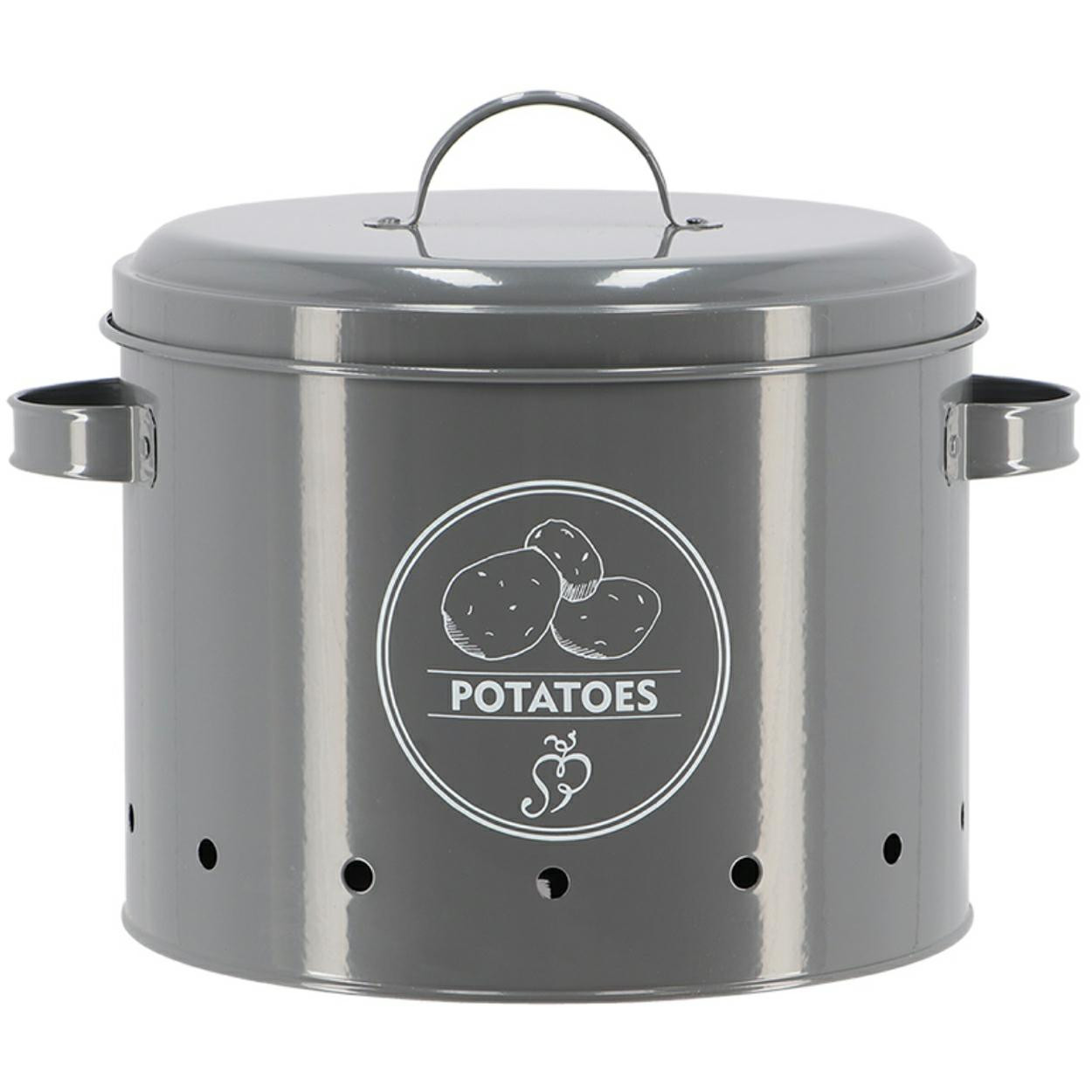 Pojemnik kuchenny vintage 6L metalowy szary