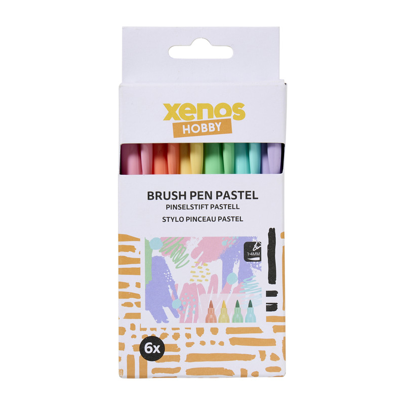 Brush pen - pastel - set van 6