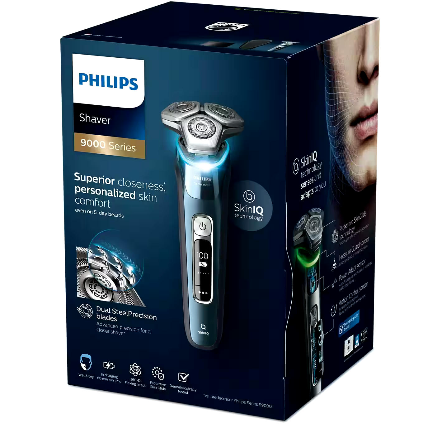 Philips Series 9000: S9311/27 Wet & Dry Electric Razor/Rotary Shaver with SmartClean System