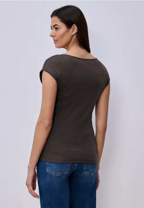 Ärmelloses Shirt mit Diamantausschnitt