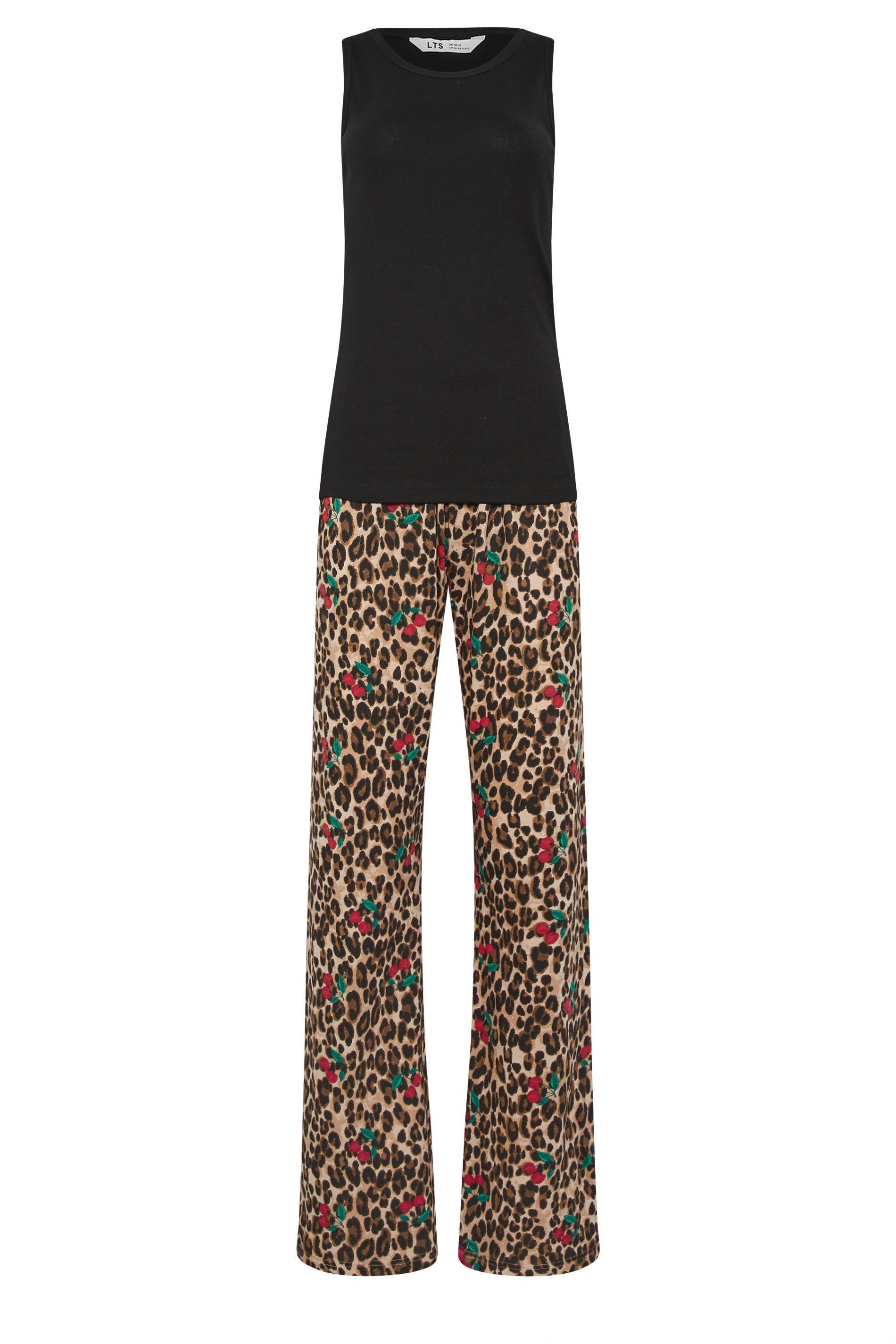 Long Tall Sally Tall Cherry & Leopard Pyjama Set