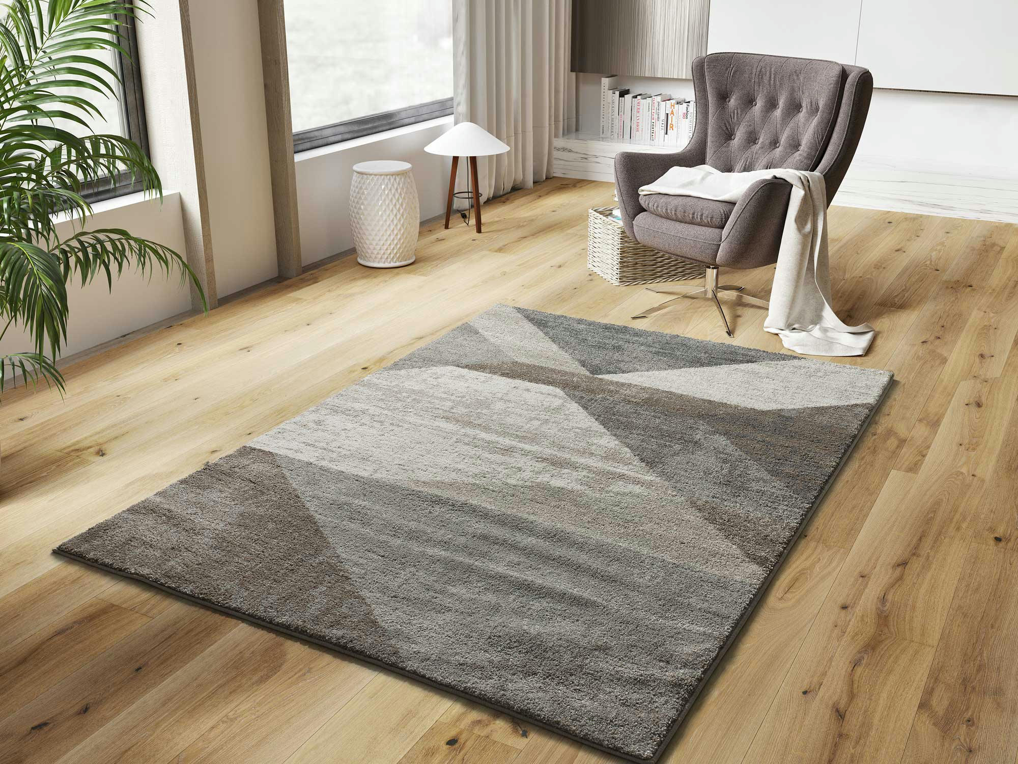 CASTRO - Tapis doux à motifs géométriques multicolores, 133x190 cm