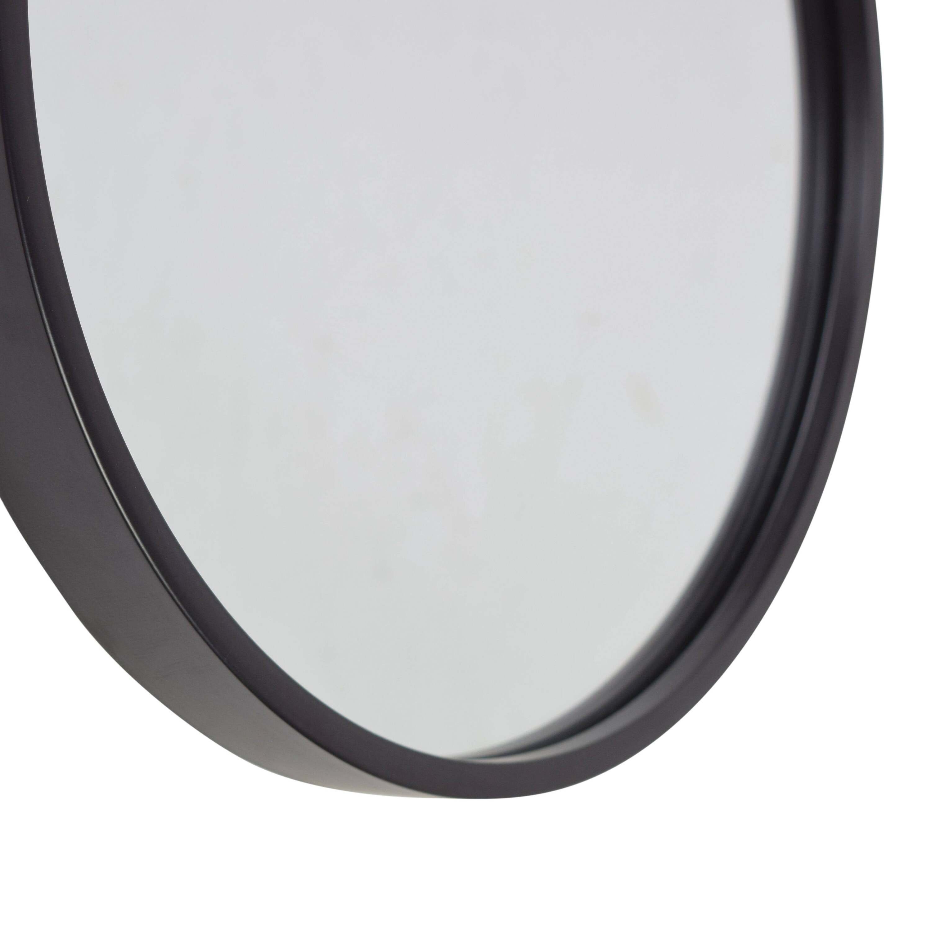 Fragix Boston wandspiegel rond - Zwart - Metaal - Ø75cm - Industrieel