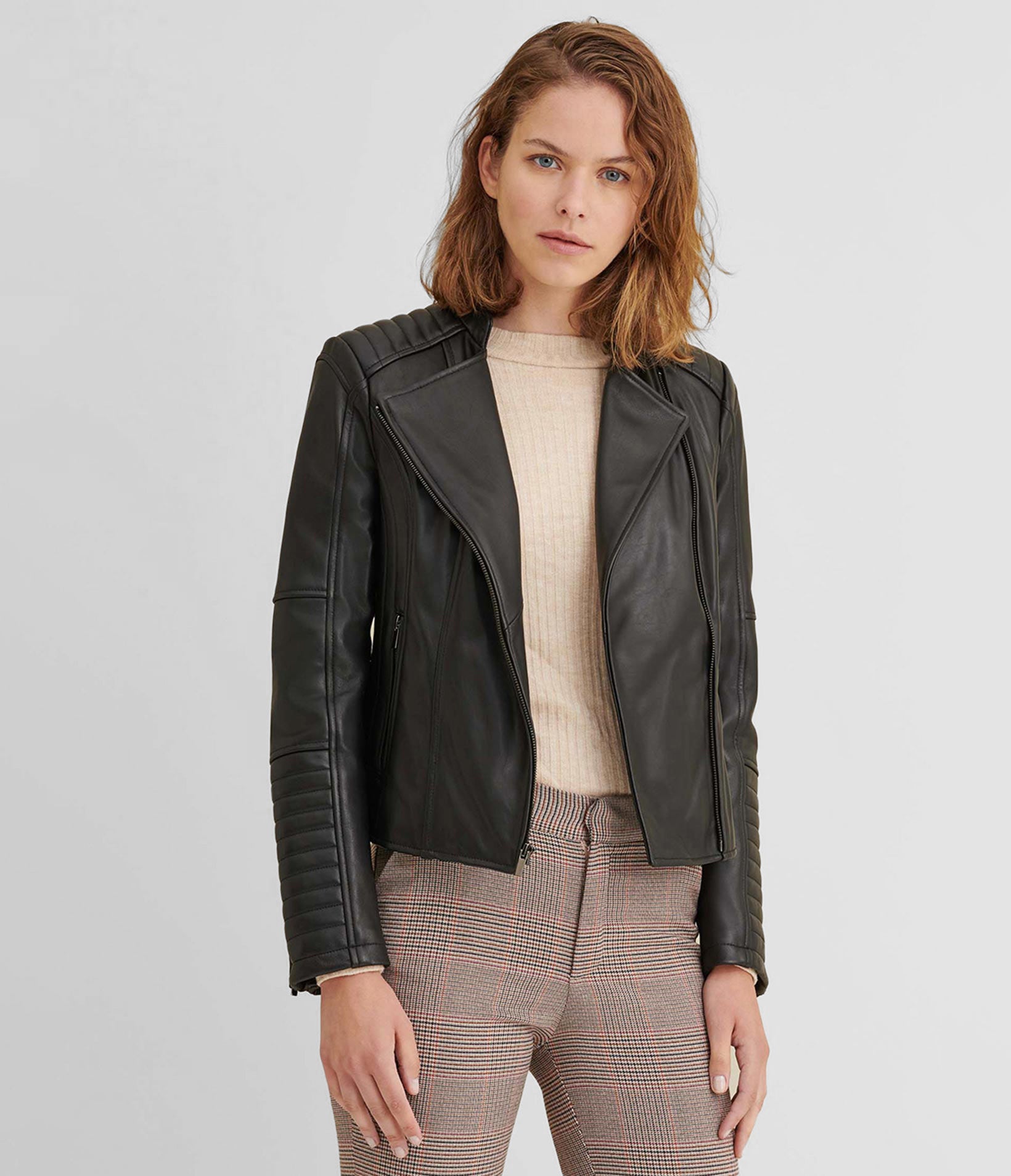 Alexis Quilted Leather Moto Jacket