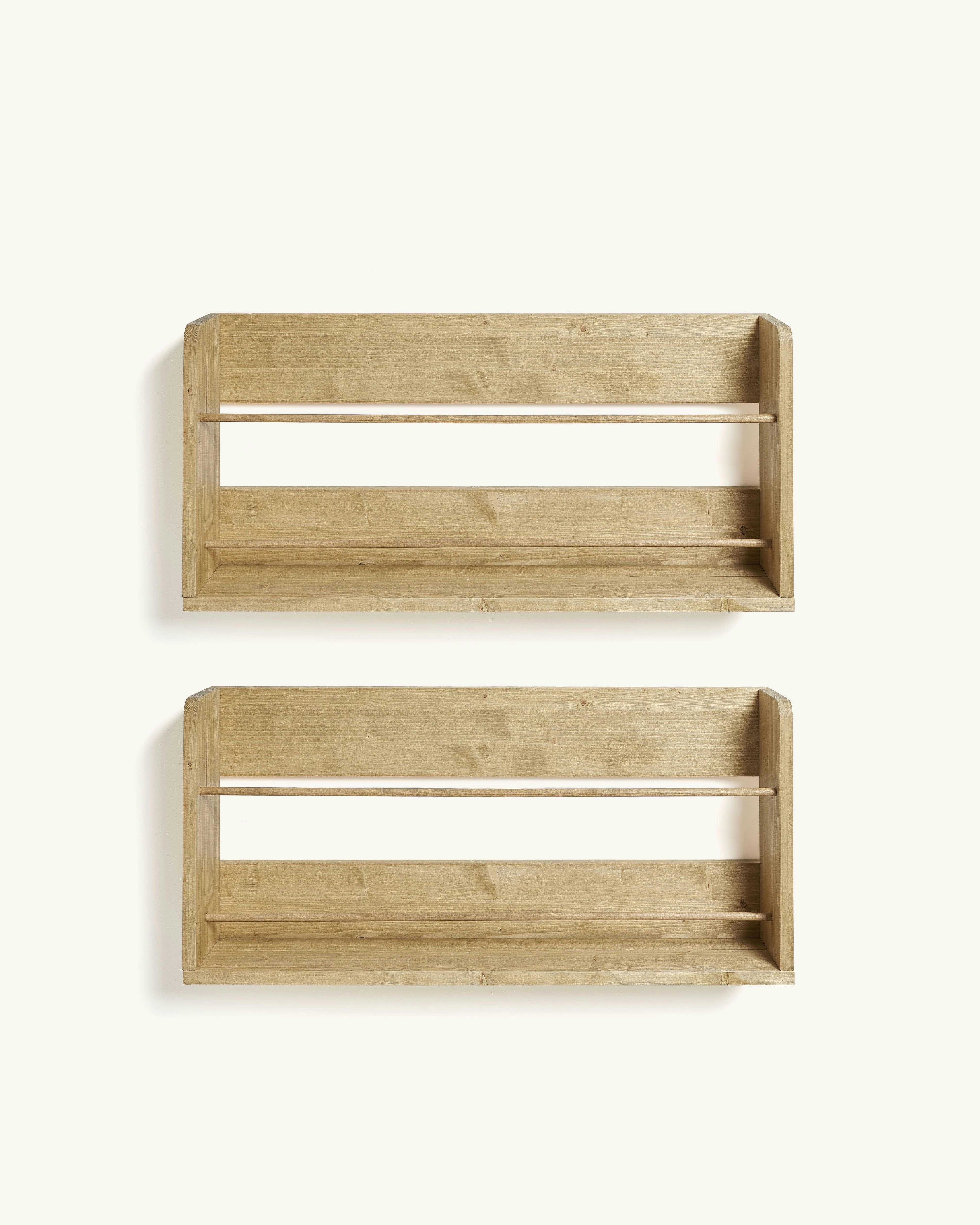 EHUD - Etagère murale pour chaussures en bois (2 unités) en naturel