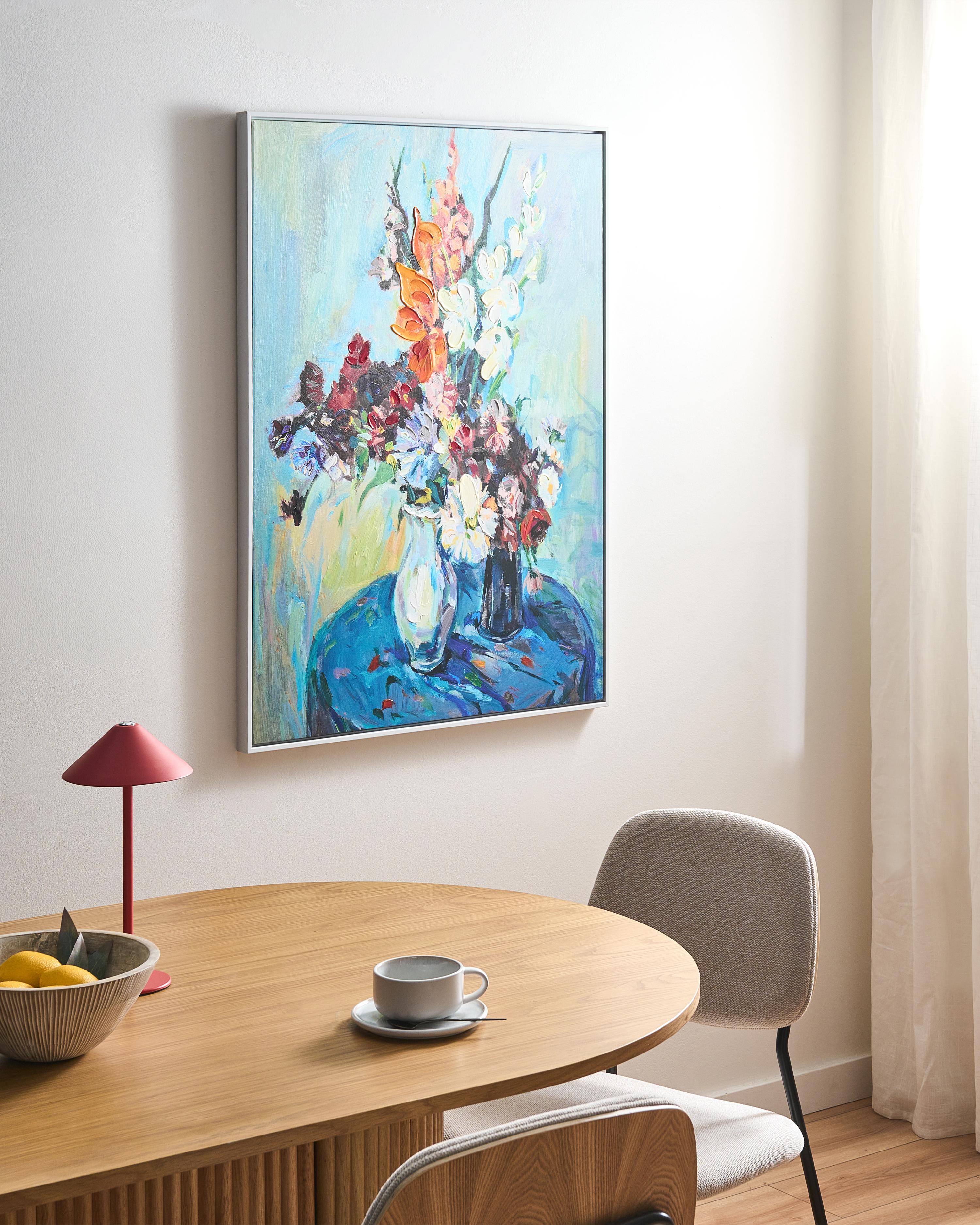 Canvas KINSALE Floral Motif Blue
