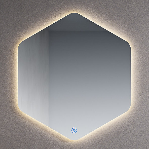 Miroir éclairage LED de salle de bain LISSOS avec interrupteur tactile - 80x70cm