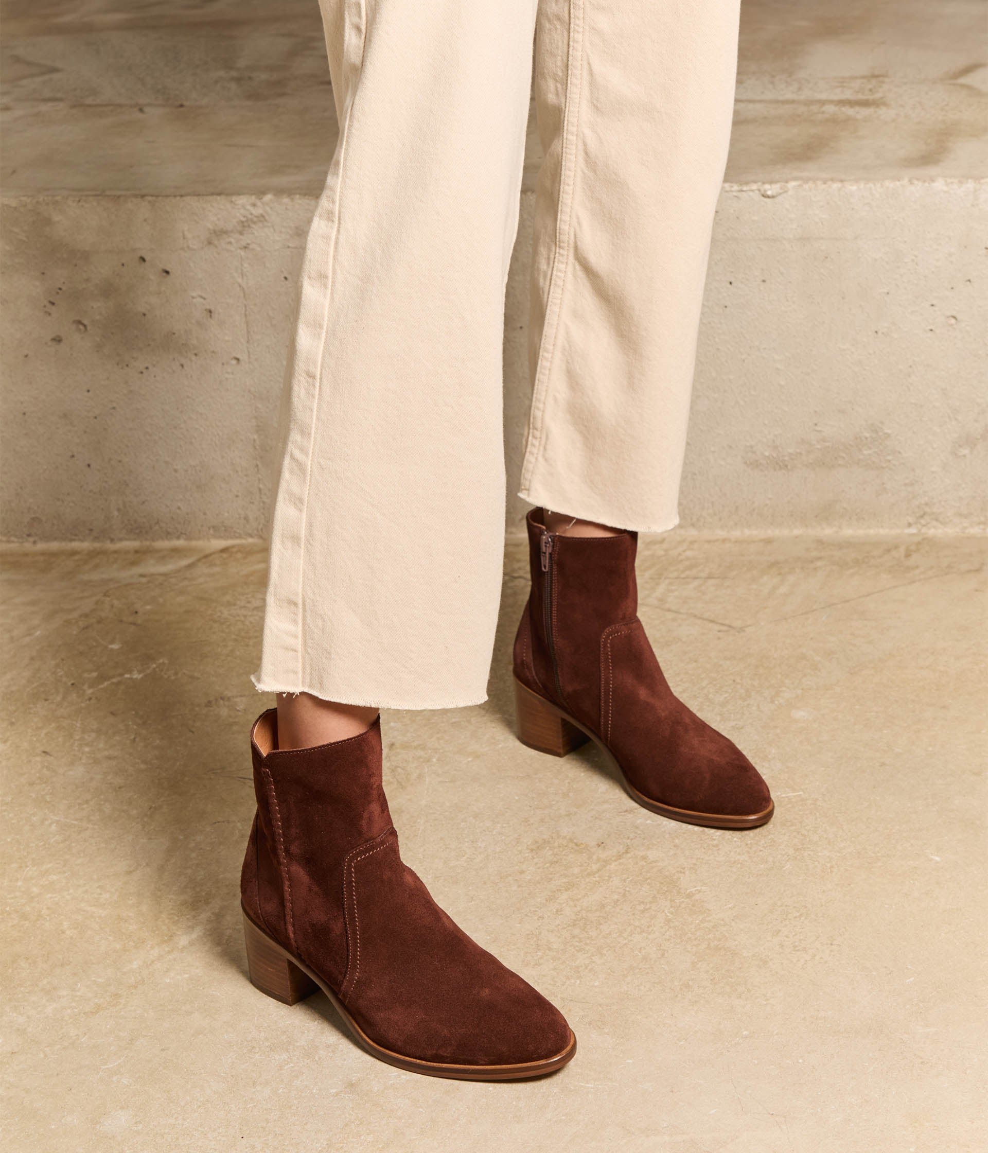Boots velours acajou Sansa