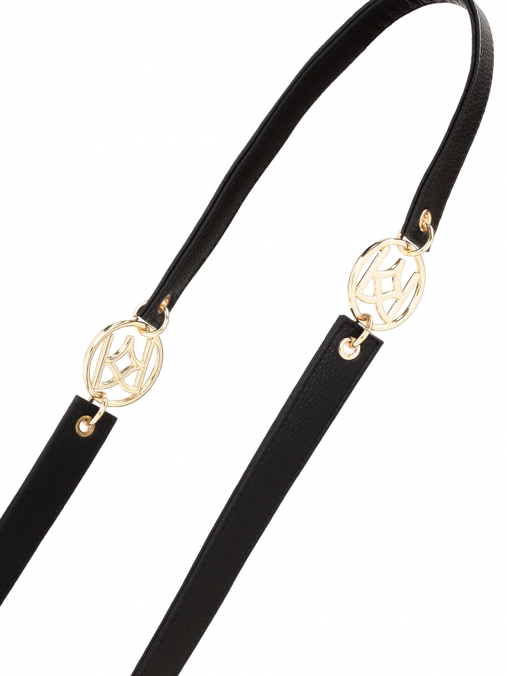 KAZAR leather bag strap with gold monograms