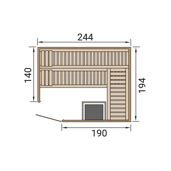 Ecksauna »VARBERG 4«, 6 Personen, inkl. 9 kW Ofen mit externer Steuerung