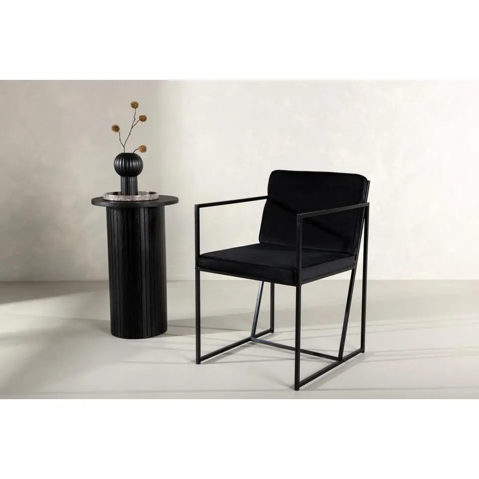 Svea - Lorka eetkamerstoel - velvet - zwart