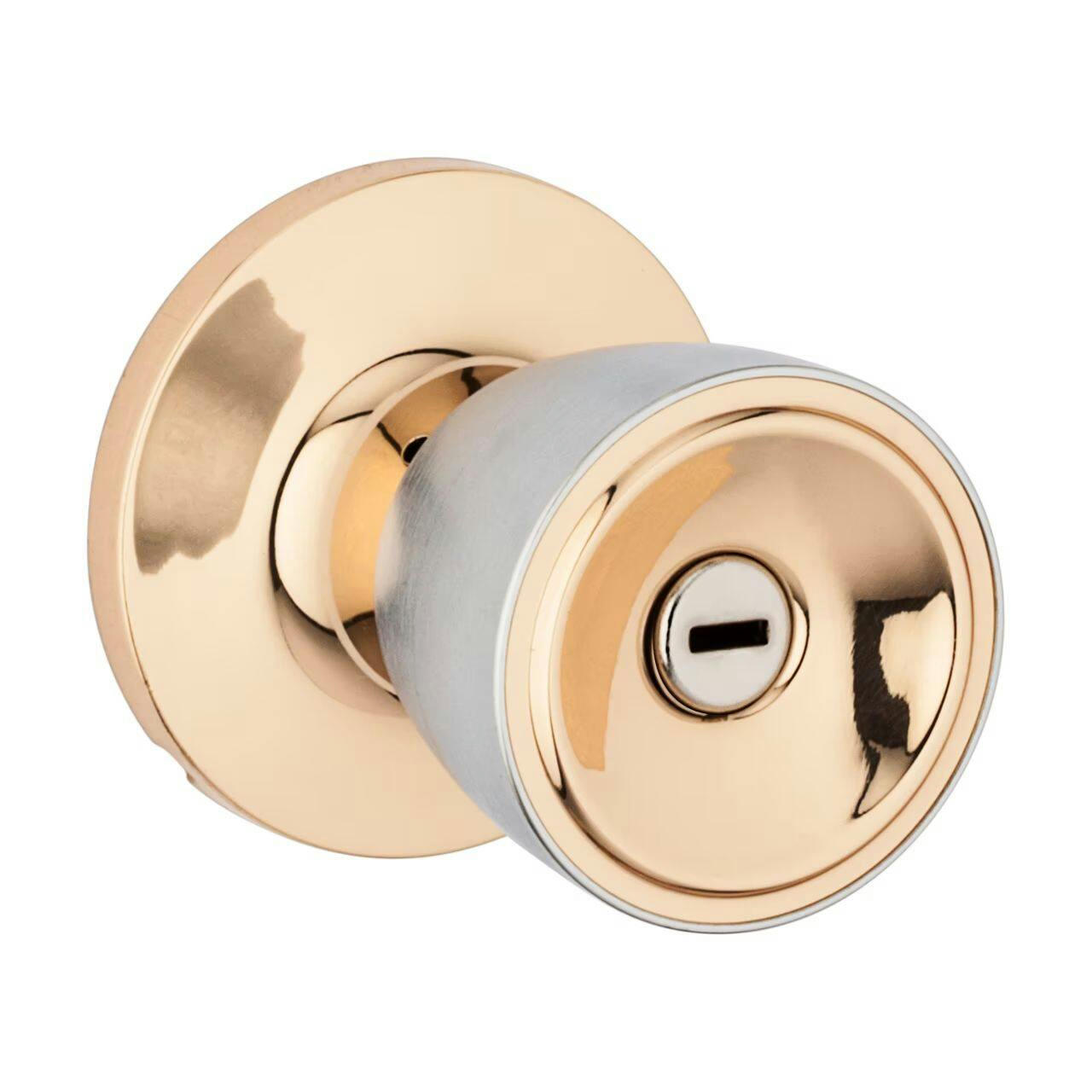 Weiser Beverly Privacy Tulip Door Knob Lock Set, Copper/Satin Chrome