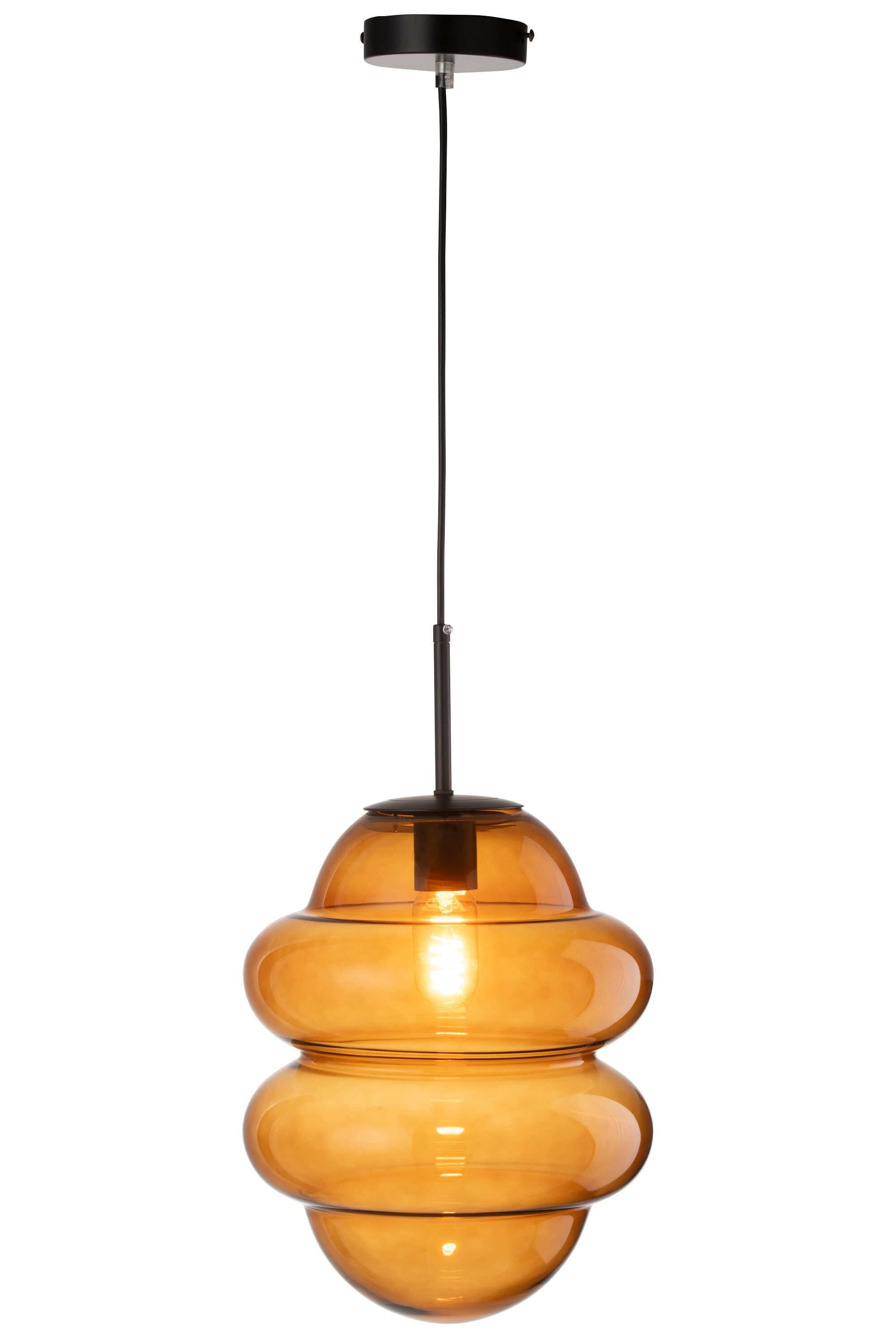 J-Line hanglamp Honinglepel - glas - bruin