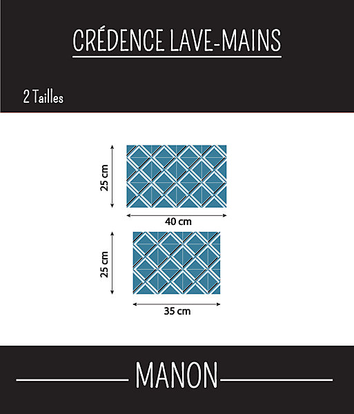 Crédence adhévise Lave-mains MANON 35 cm x 25 cm Ma Nouvelle Déco