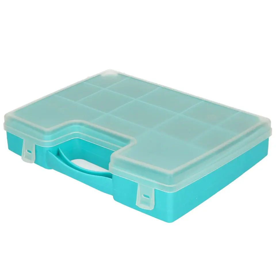 Plasticforte Opbergkoffer - 13-vaks - blauw - 27,5 cm