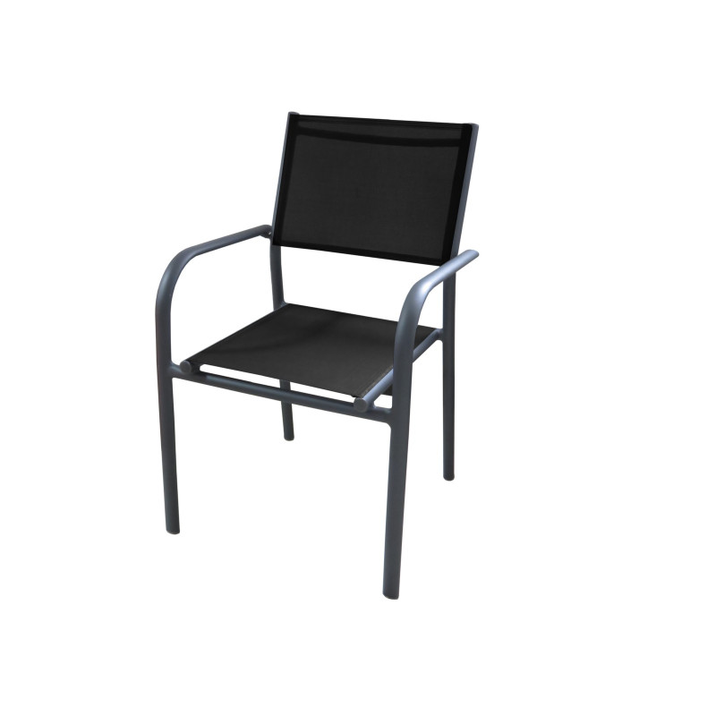 Fauteuil de jardin Duca gris et noir