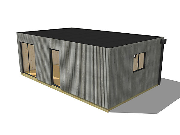 Bureau de jardin 4 saisons en bois 7,7 x 4,6 x 2,7 m / isolation RE2020 avec plancher isolé / menuiseries alu k-line