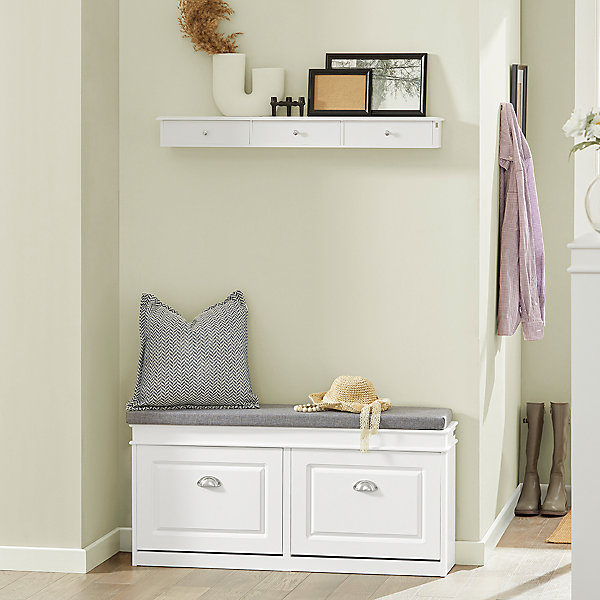 Banc de Rangement à Chaussures 2 Portes Abattants, FSR64-W, SoBuy