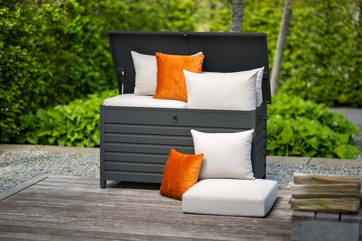 Cambridge kussenbox - aluminium - 155x97xH82,5 cm - carbon black
