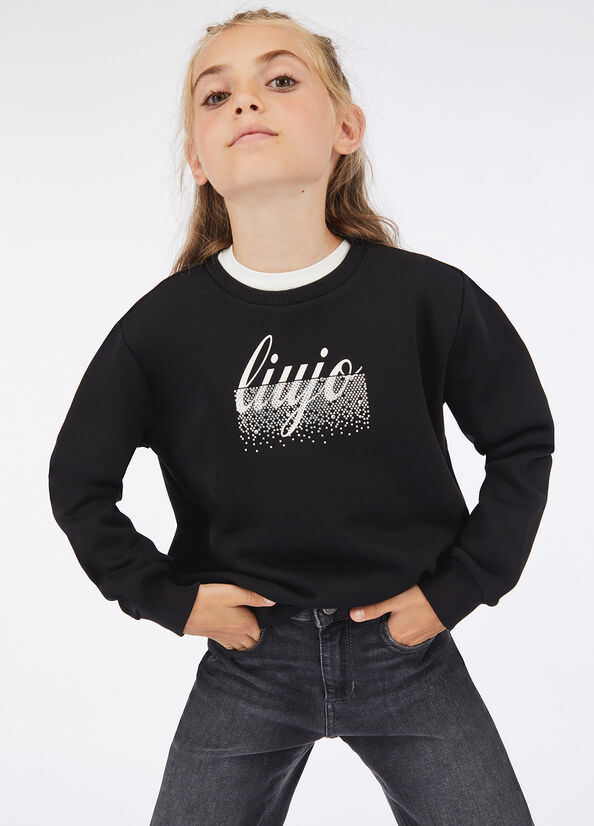 Felpa in cotone con logo