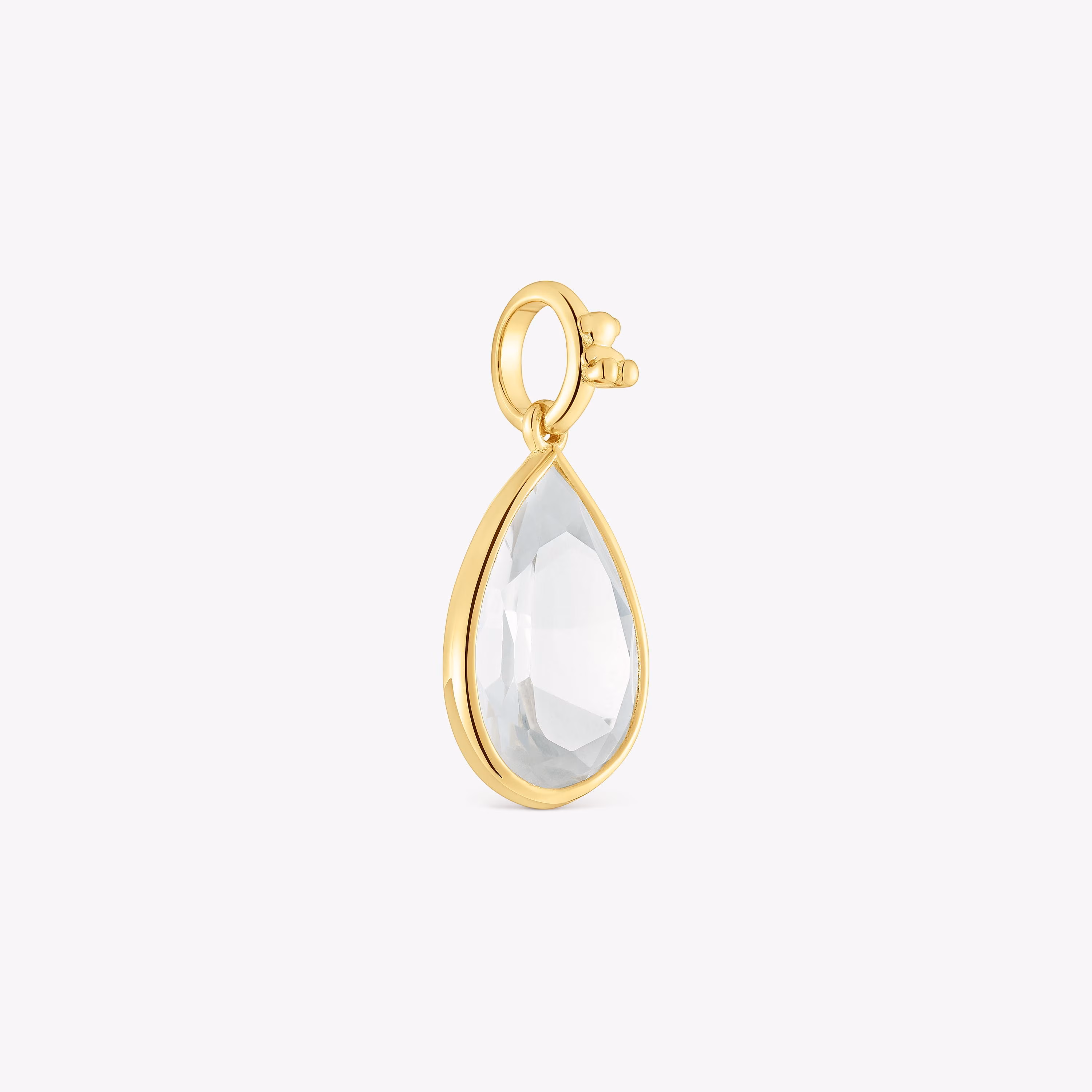 Colgante pequeño con baño de oro 18 kt sobre plata y cristal de roca Medallions