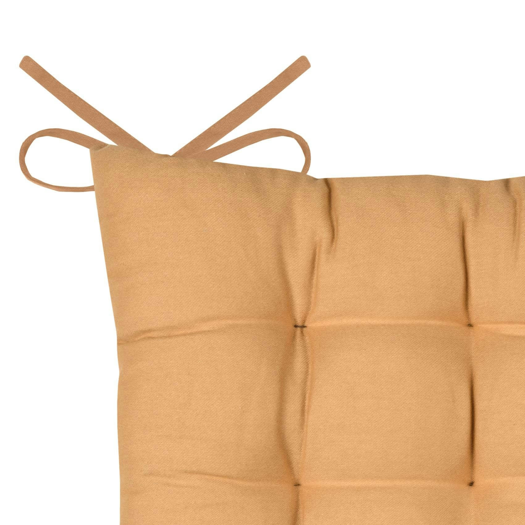 - Galette de chaise unie et classique coton jaune moutarde 38x38 cm