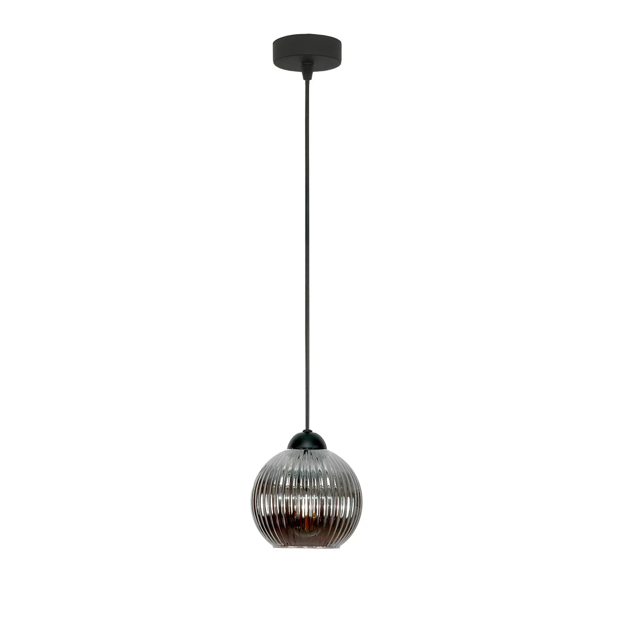 Lampa wisząca zwis EDYLIT loft klosz grafit 1xE27 SFERA 15-055