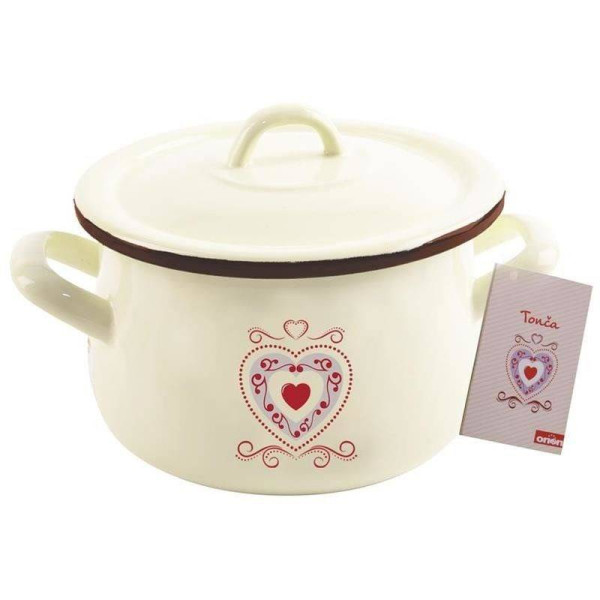 Garnek z pokrywką emaliowany 16 cm TONCA 2,3 l