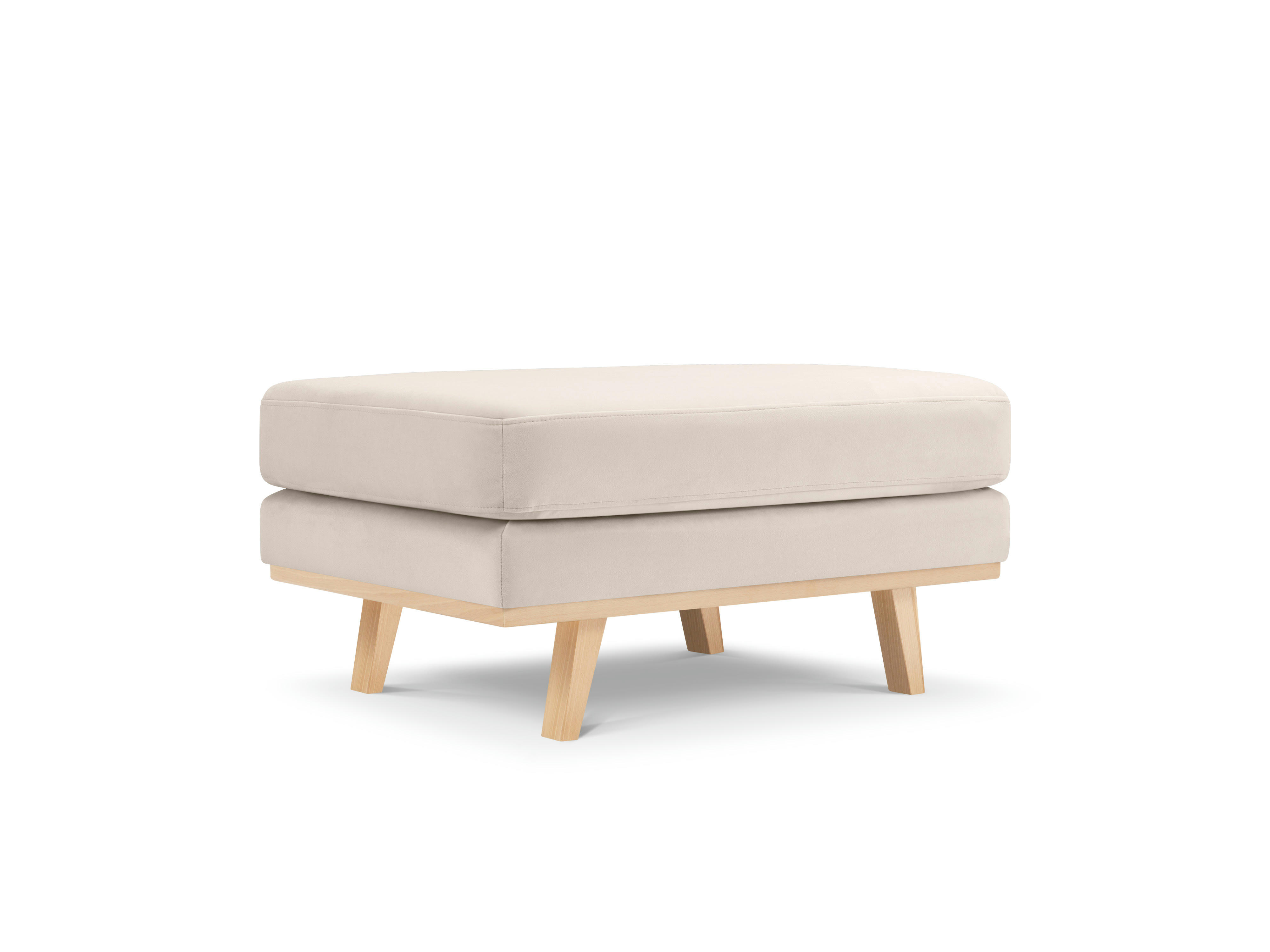 TUGELA - Pouf en velours beige