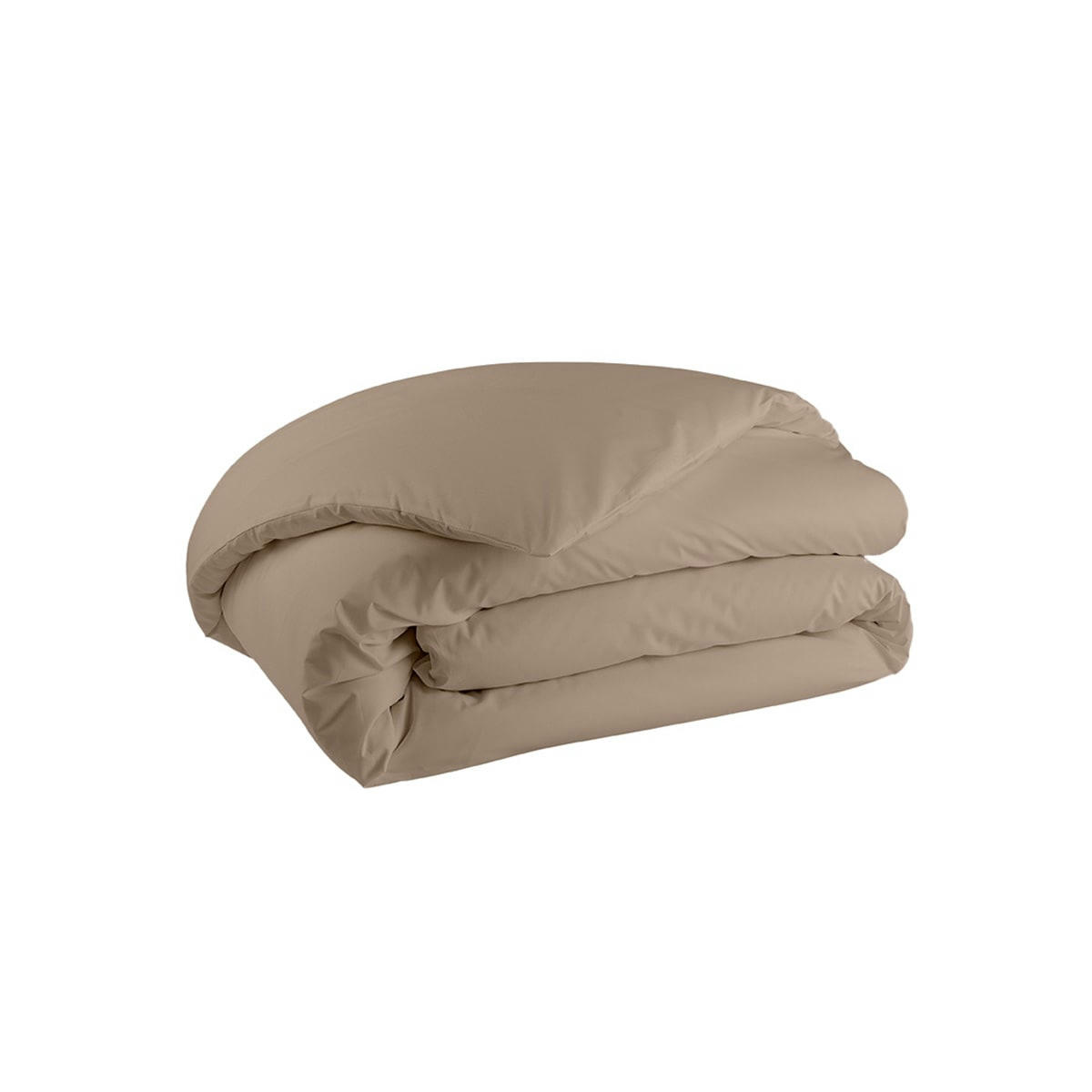 PREMIERE - Parure de lit en percale de coton marron clair 200x200