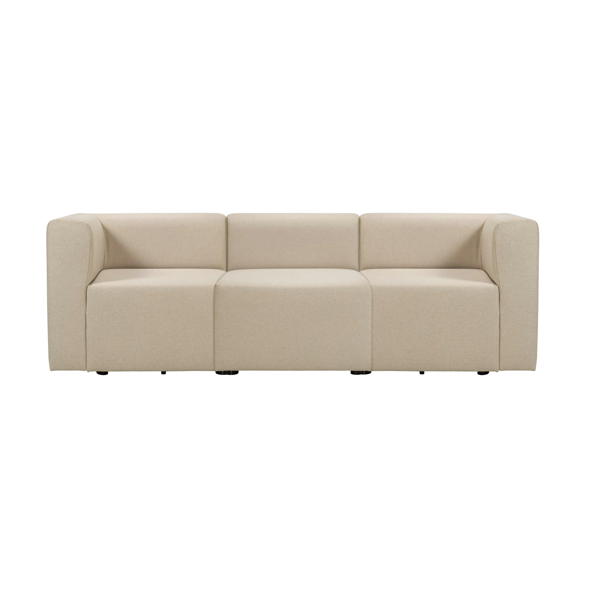 PINOT - Canapé droit modulable 4 places en tissu beige