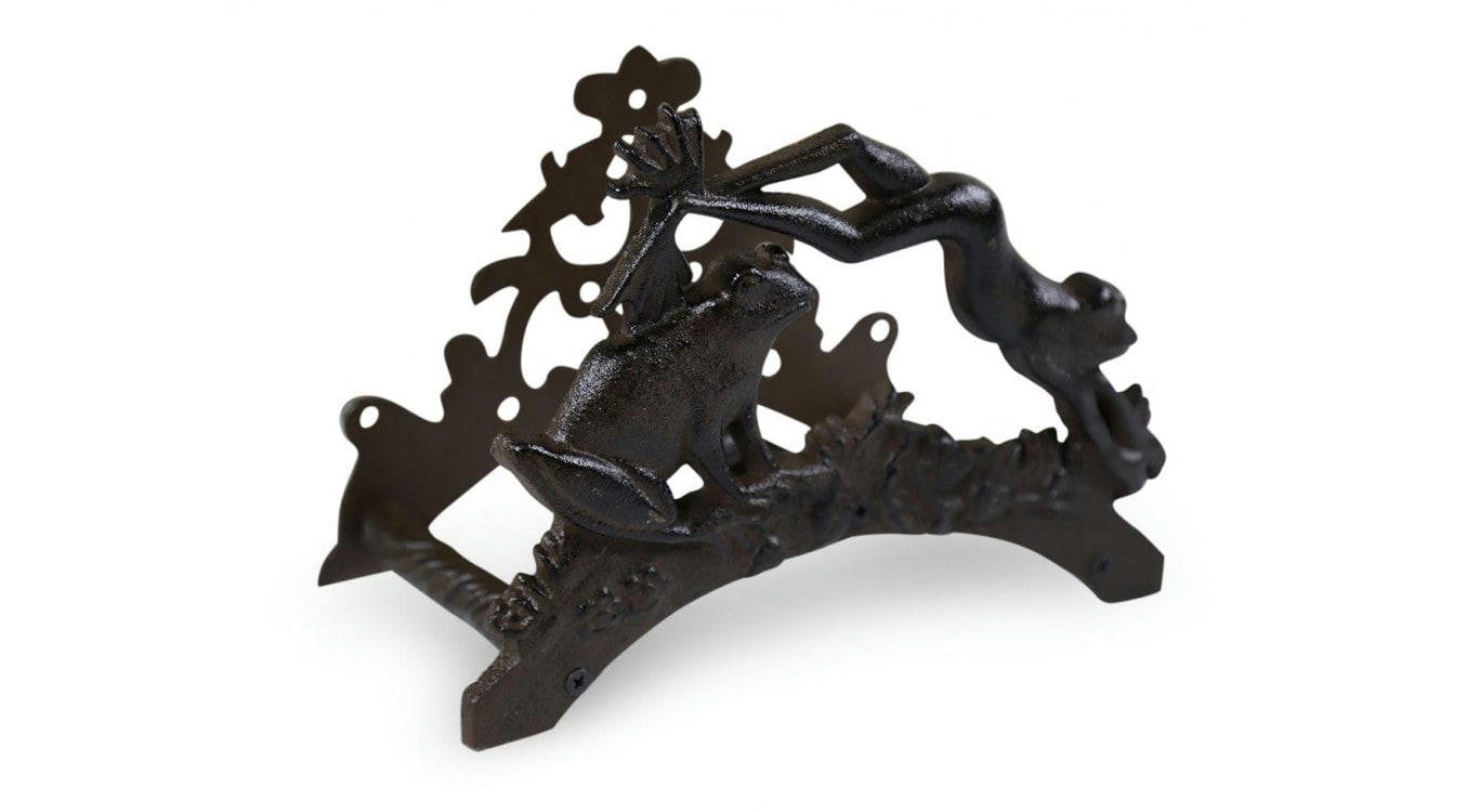 - Support Tuyau Arrosage Fonte Marron 24.5x14x19cm