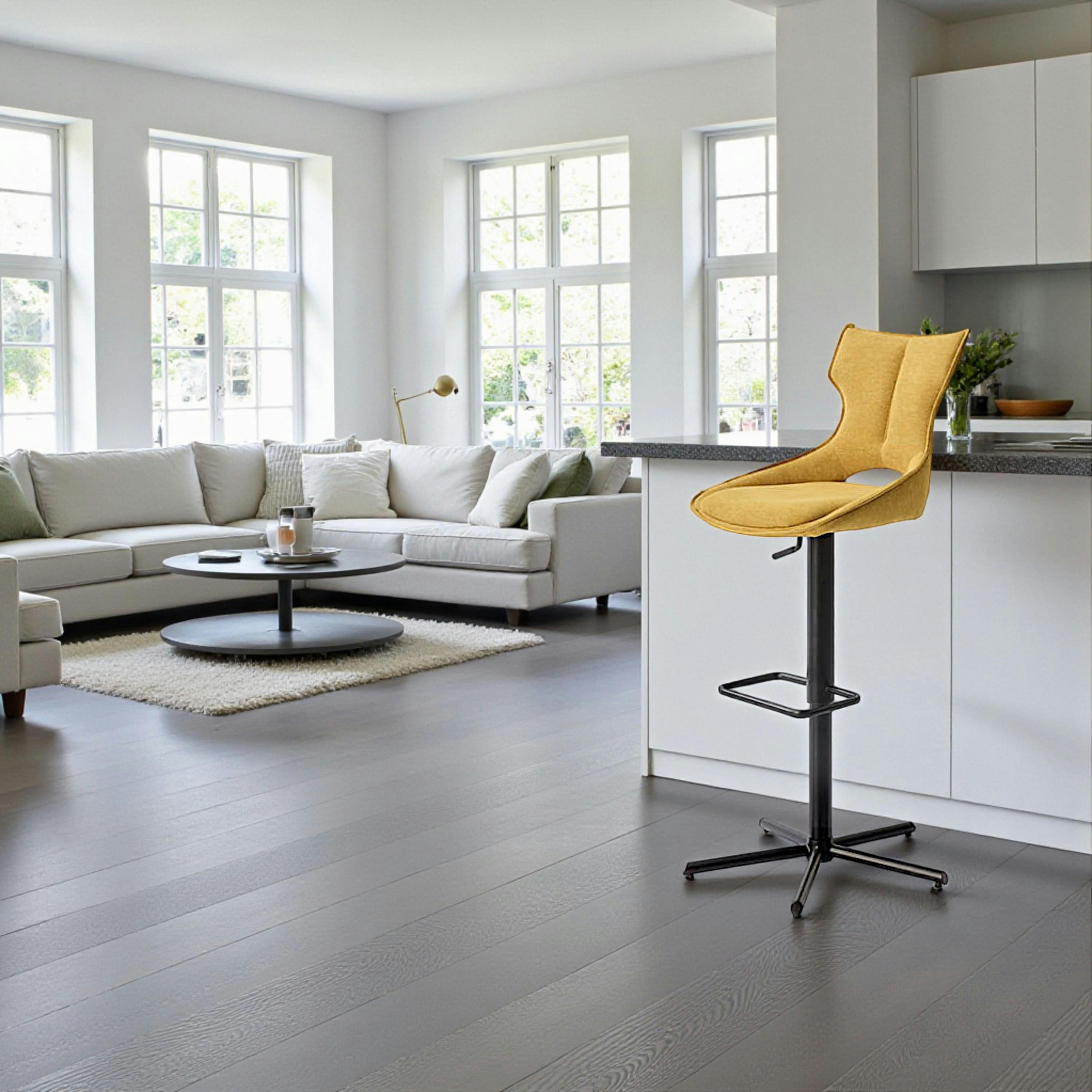Chaise de bar réglable jaune dossier ouvert (lot de 2) LOMBARDIE