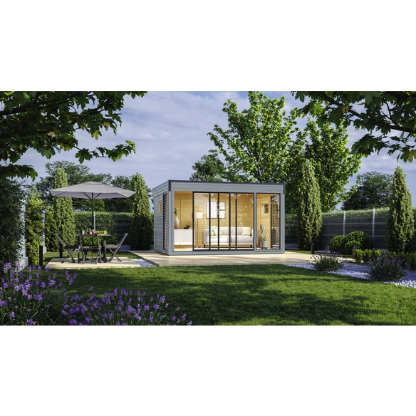 Gartenhaus »Finn Cube Typ 4«, Holz, BxT: 429 x 328 cm (Außenmaße inkl. Dachüberstand)