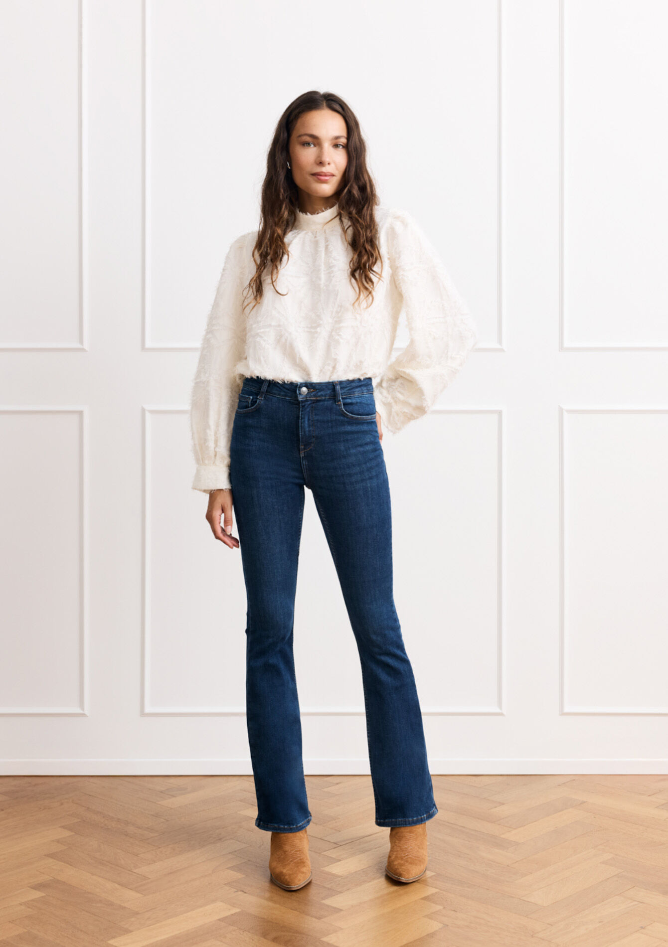 Bootcut jeans met hoge taille