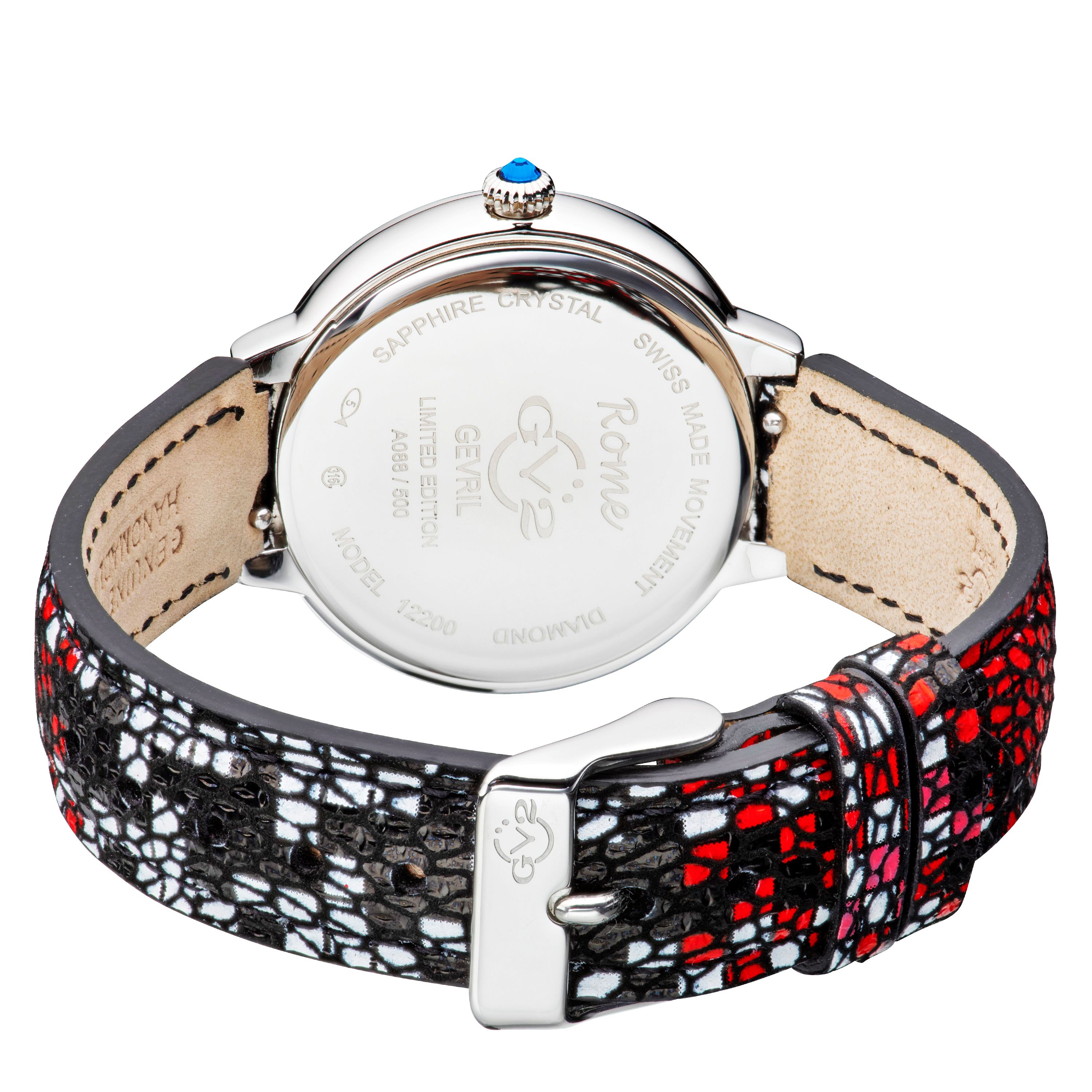 GV2 Rome, Swiss Quartz Watch, White Dial, leather, and Sapphire Crystal