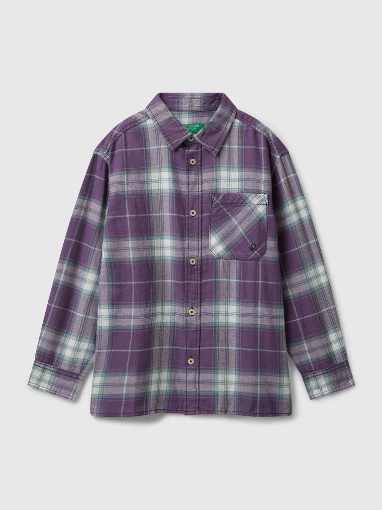 Plaid shirt in 100% cotton
