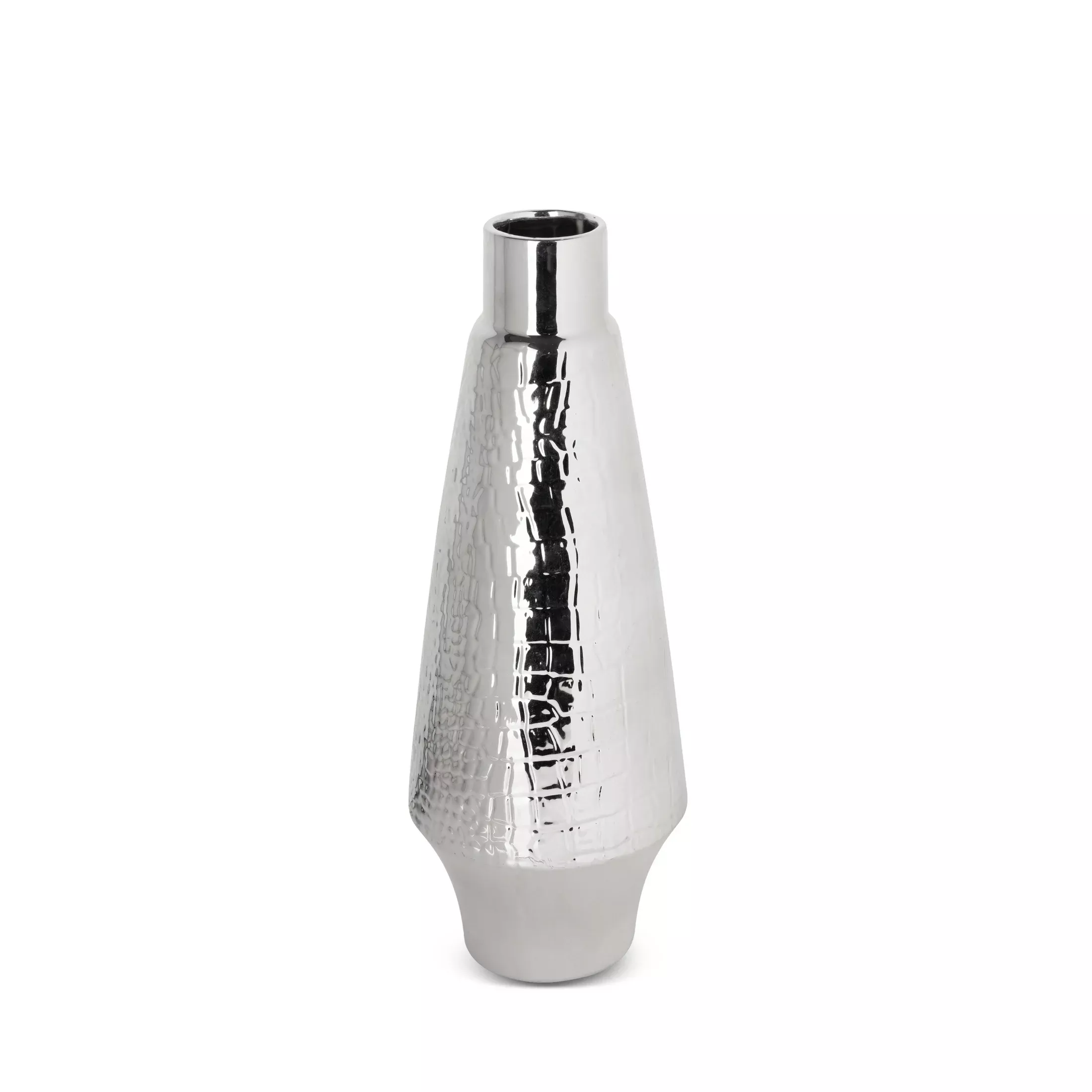 Wazon z dolomitu srebrny dekoracyjny średnica 14x39 cm ERNA