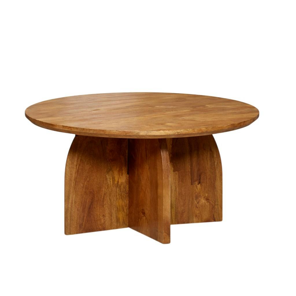 Table basse vintage en bois Ø70 cm CALDERA