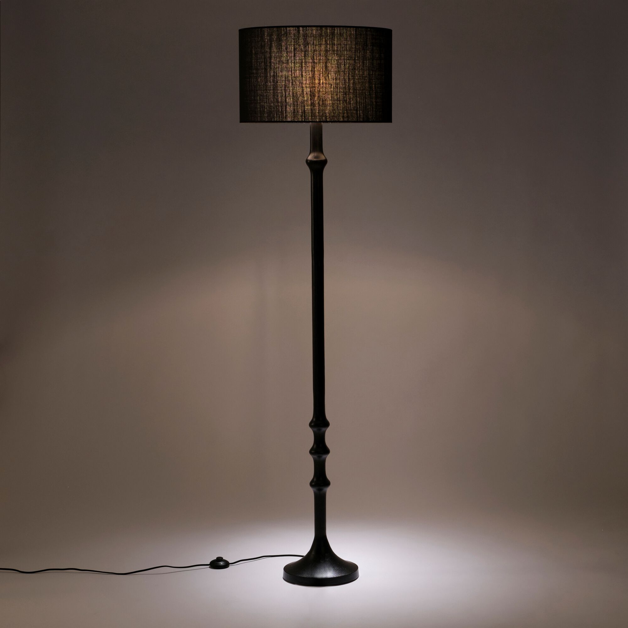 TRIX - Abat-jour cylindrique en coton D50cm -noir