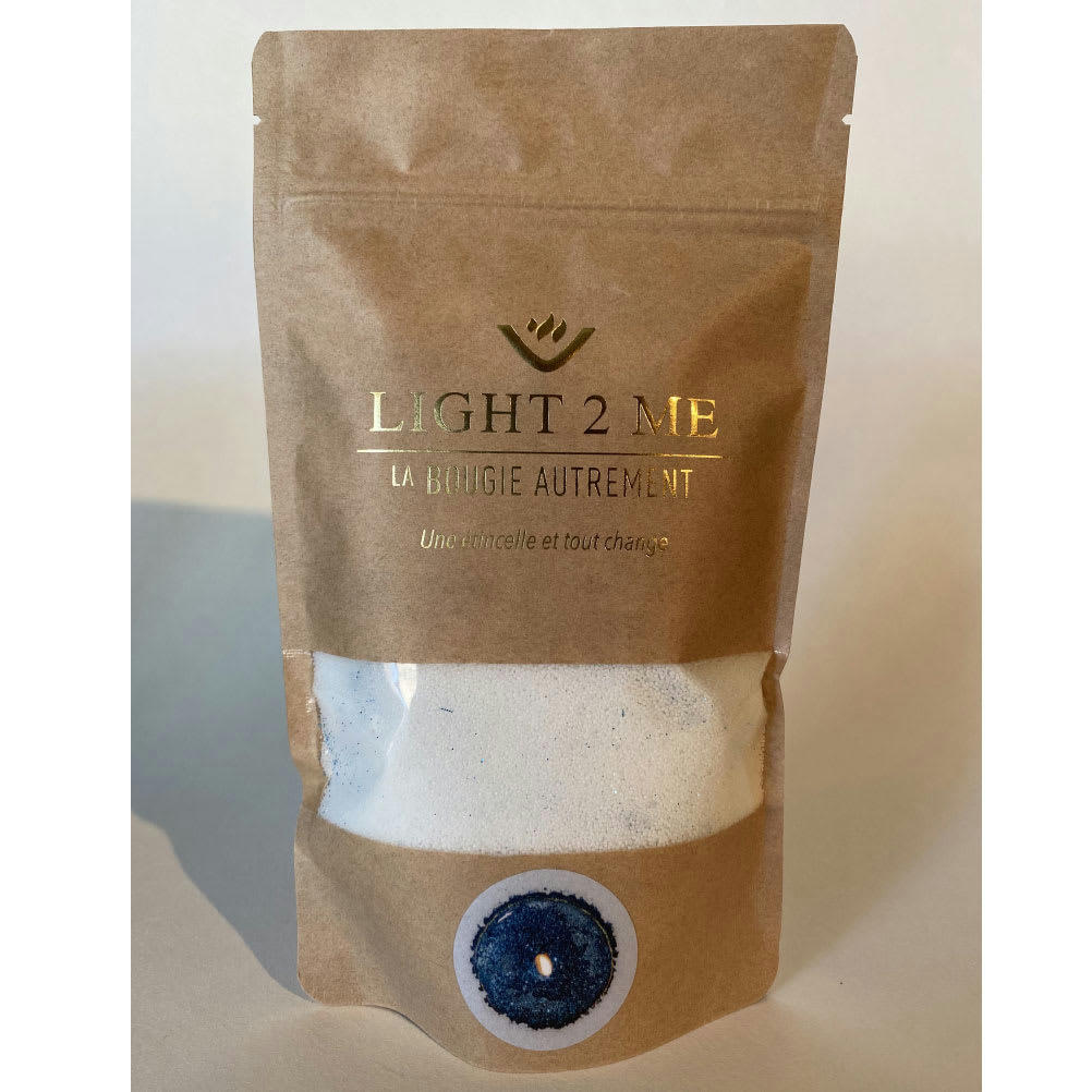 - Bougie en poudre 250 grs la bougie autrement bleu pailleté