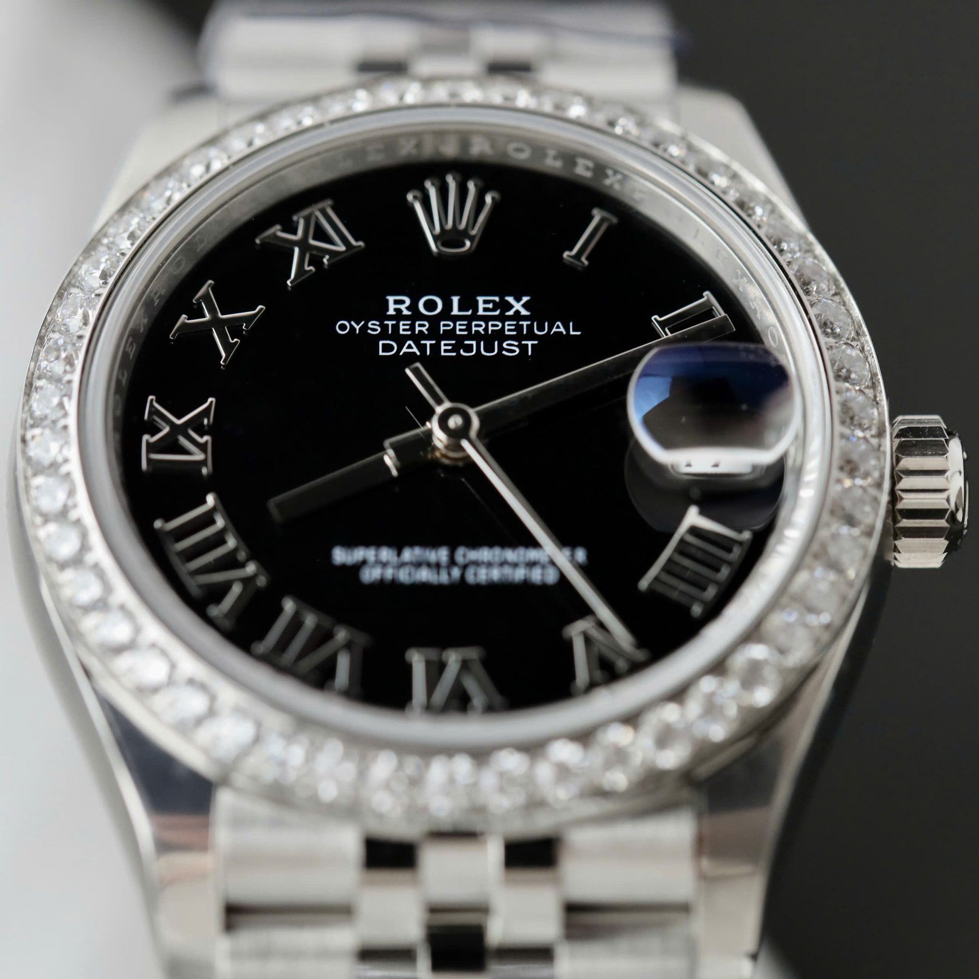 Rolex Datejust 316L Steel Black Dial With Diamonds 31mm Jub THBF Replica