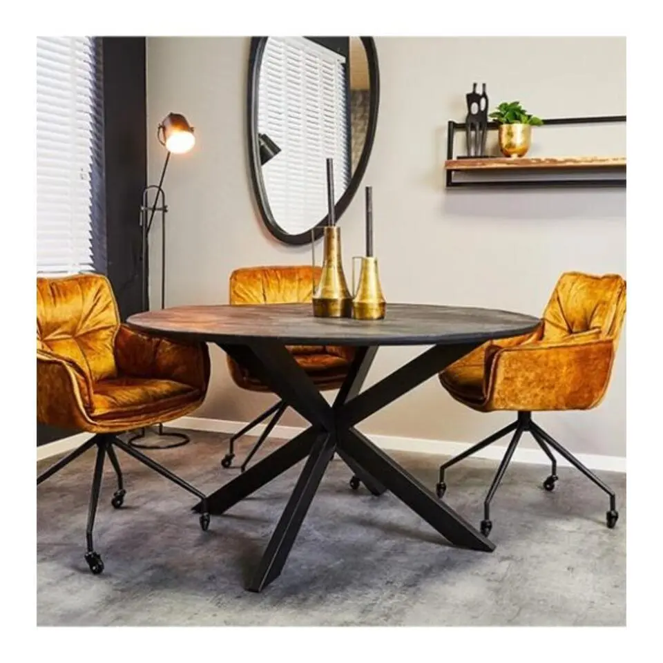 Furndea Eettafel Orianna rond - zwart 130cm