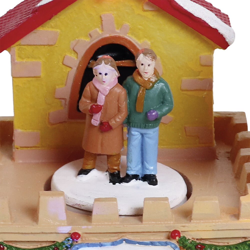 Village de No&euml;l château animé lumineux musical 8 LED multicolore fixe