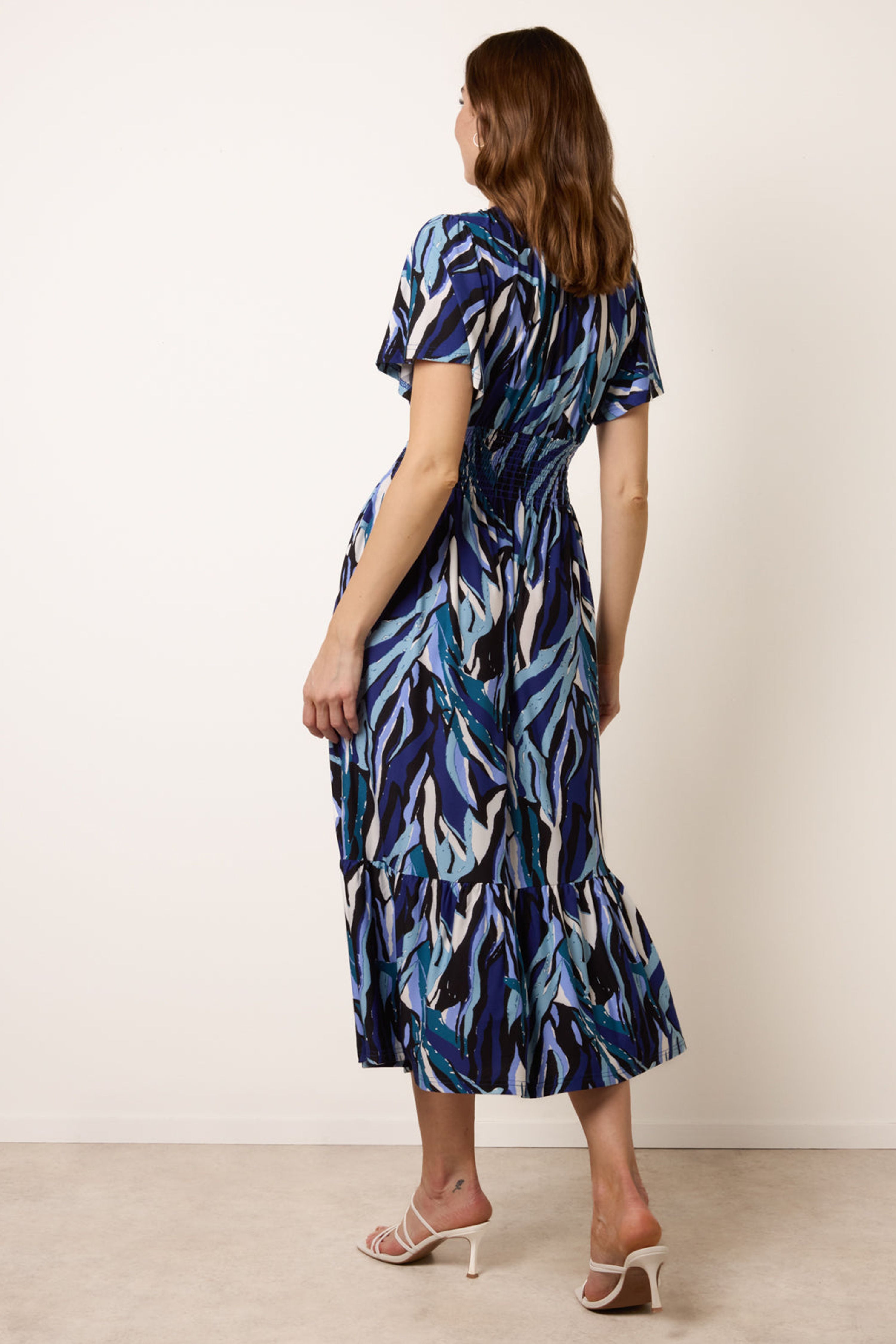 Blue Vanilla Navy Ring Detail Printed Dress