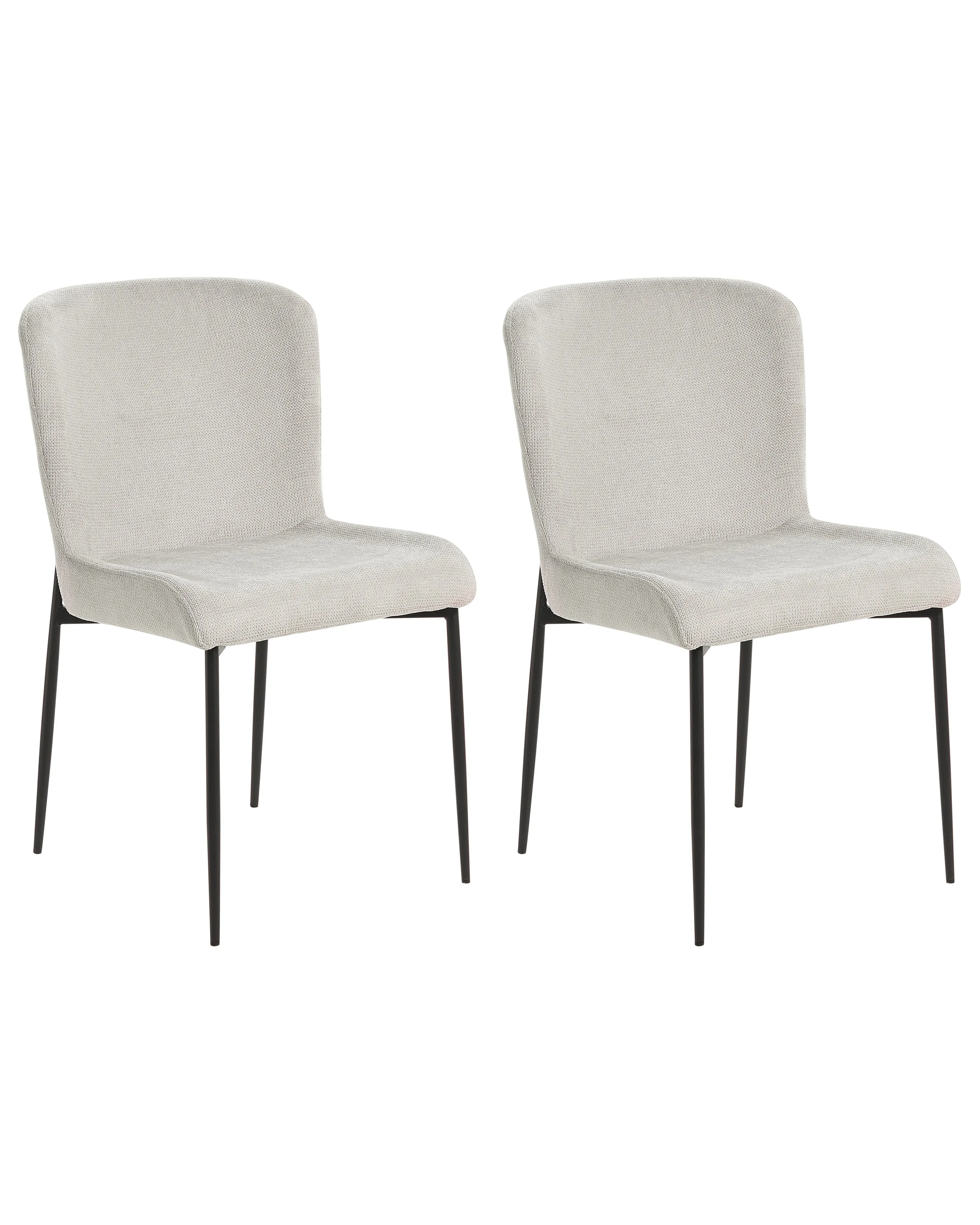 Set of 2 Dining Chairs ADA Fabric Light Grey