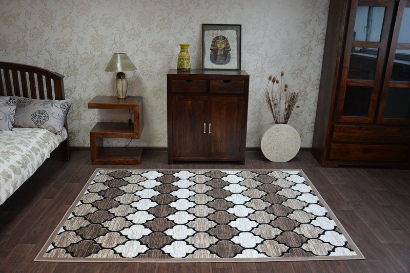 Dywan AKRYL YAZZ 3766 D.Beige/Salmon Koniczyna Marokańska 160x220 cm