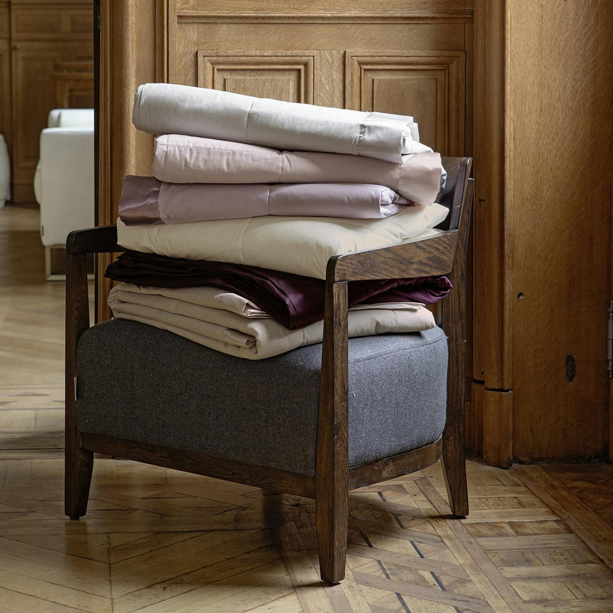 BELLEVUE - Jete de lit coton bellevue perle 245x250 cm